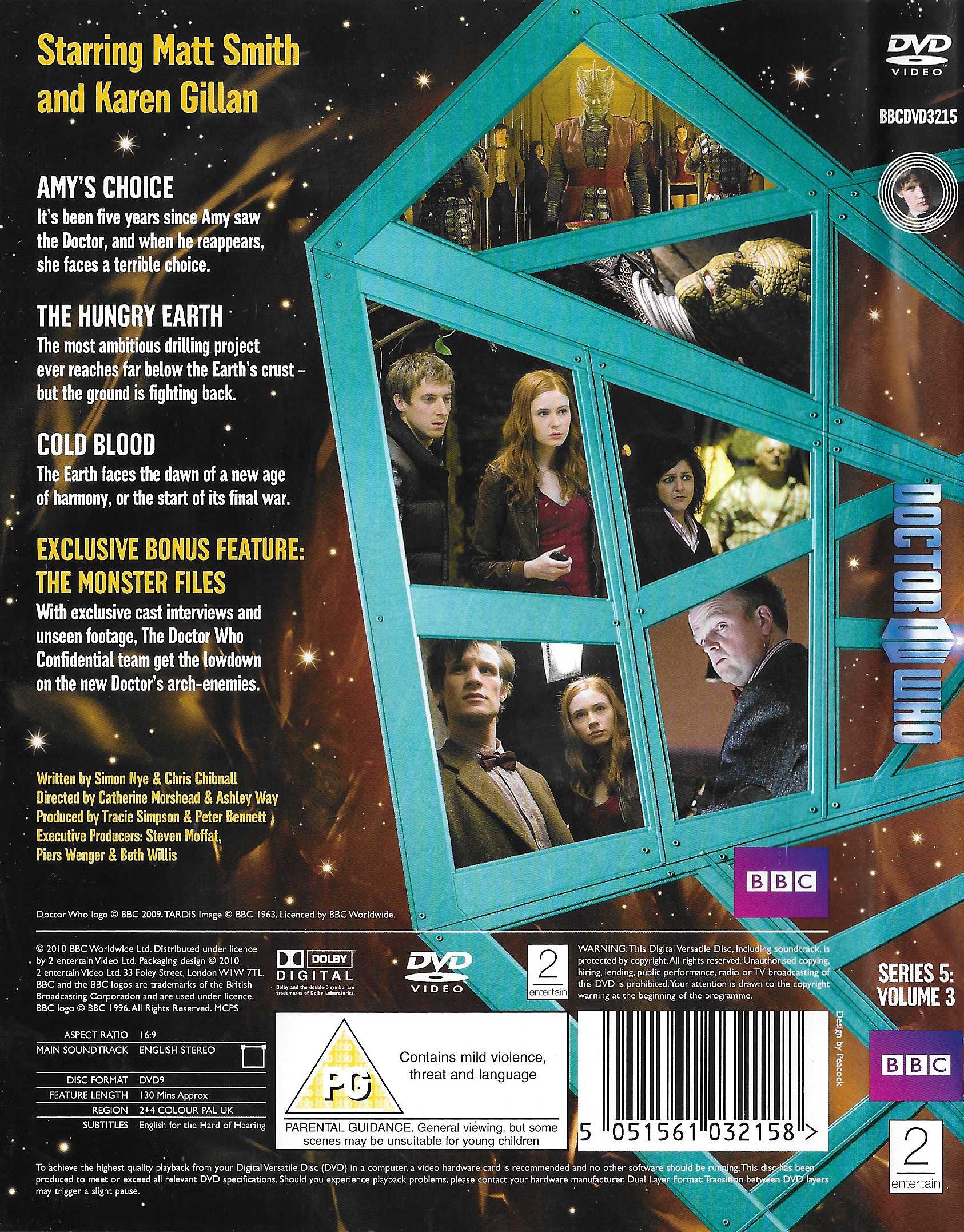 Picture of BBCDVD 3215 Doctor Who - Series 5, volume 3 by artist Simon Nye / Chris Chibnall from the BBC records and Tapes library